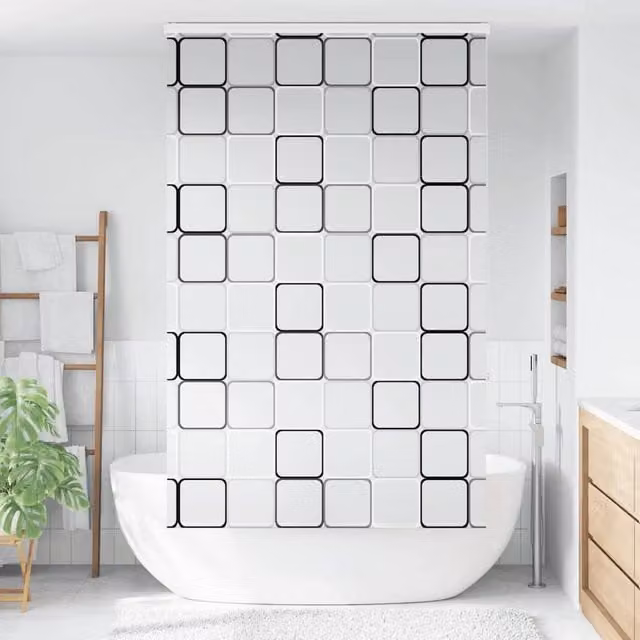 Berkfield Home White Opaque Shower Roller Blind with Cassette, W/H: 116 x 240 cm