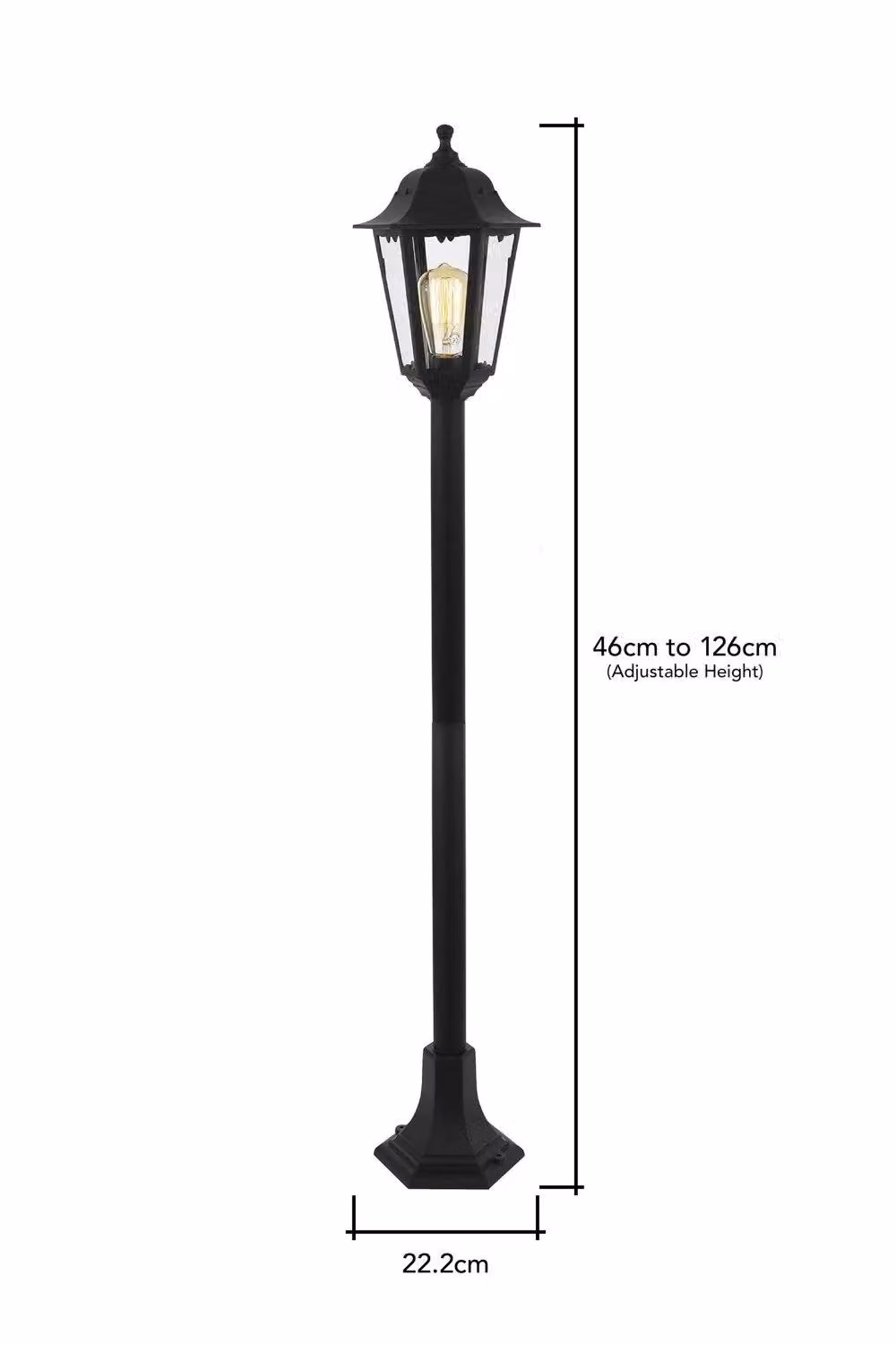 BHS Lighting Ferris Black Outdoor Pedestal Lantern for Gardens – 3