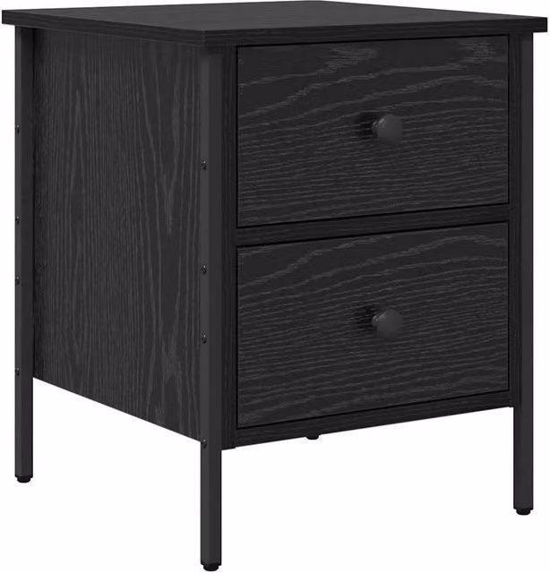 Berkfield Home Black Oak Bedside Cabinet W/D/H: 40 x 42 x 50 cm