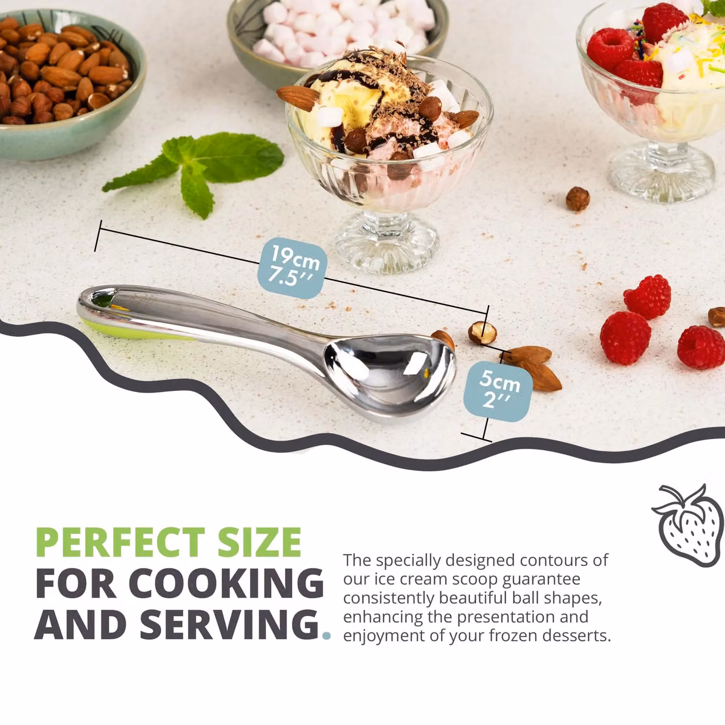 Oliver's Kitchen Ice Cream Scoop in Silver Metal – 2