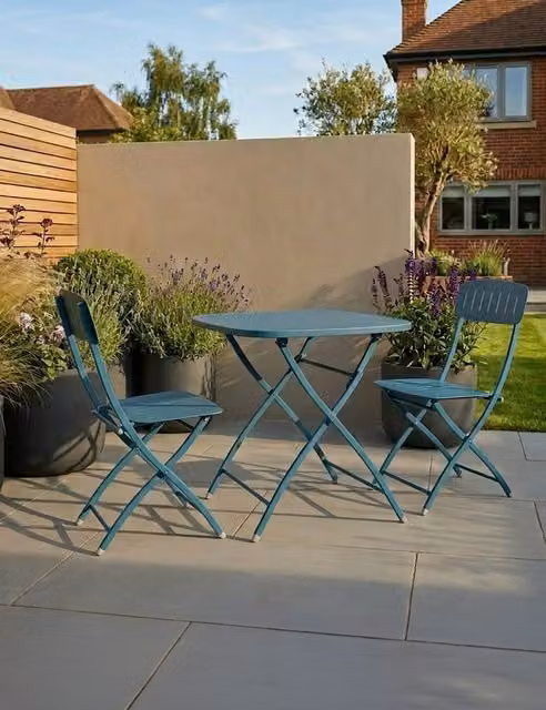 Royalcraft Venice Square Bistro Set in Matt Dark Blue, W/D/H: 70 x 70 x 70 cm