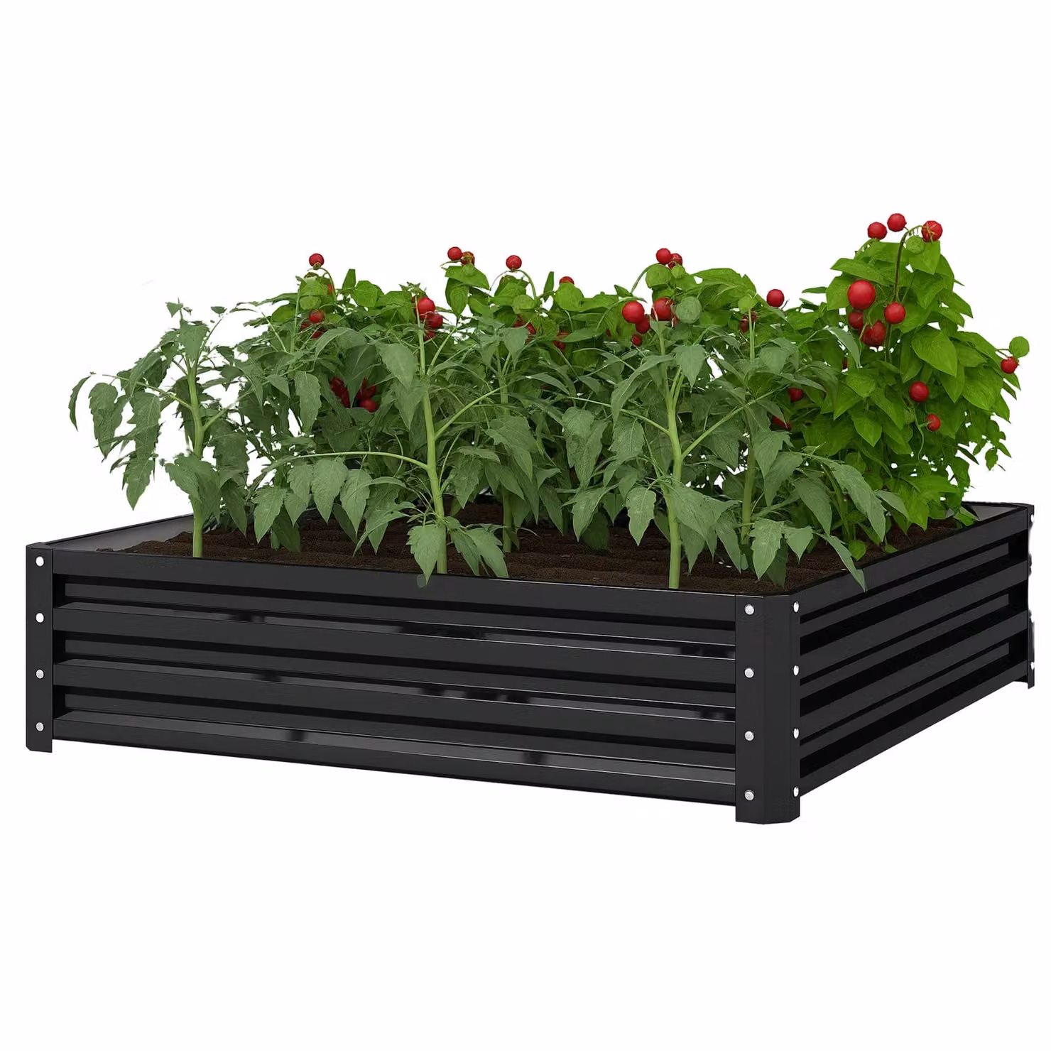 Outsunny Raised Garden Bed Planter in Grey Galvanised Steel, W/D/H: 120 x 30 x 120 cm – 2