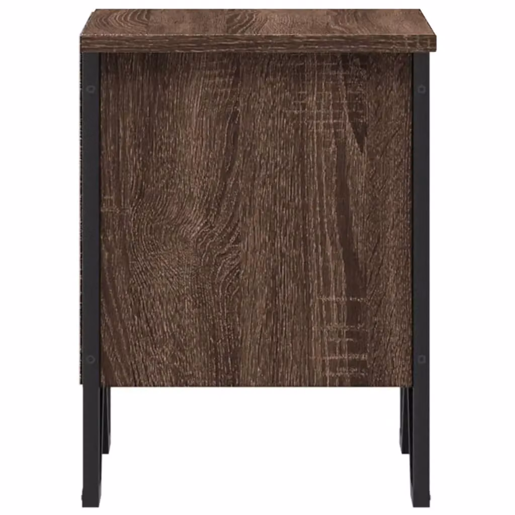 Berkfield Home Set of 2 Brown Oak Bedside Cabinets, W/D/H: 40 x 30 x 40 cm – 5