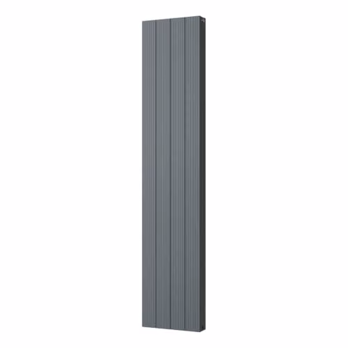 UK Radiators Thetford Anthracite Grooved Vertical Designer Aluminium Radiator, H: 180 cm, W: 37.2 cm – 2