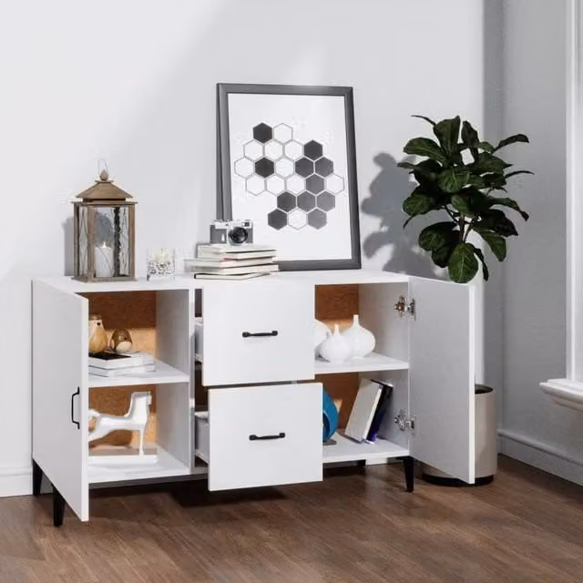 Berkfield Home Modern White Matt Sideboard, W/D/H: 100 x 36 x 60 cm – 1