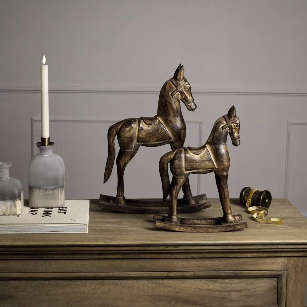 Love Lace Natural Wood Rocking Horse in Brown – 4