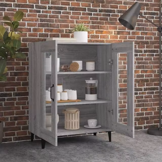 Berkfield Home Grey Sonoma Sideboard in Engineered Wood W/D/H: 69.5 x 34 x 90 cm