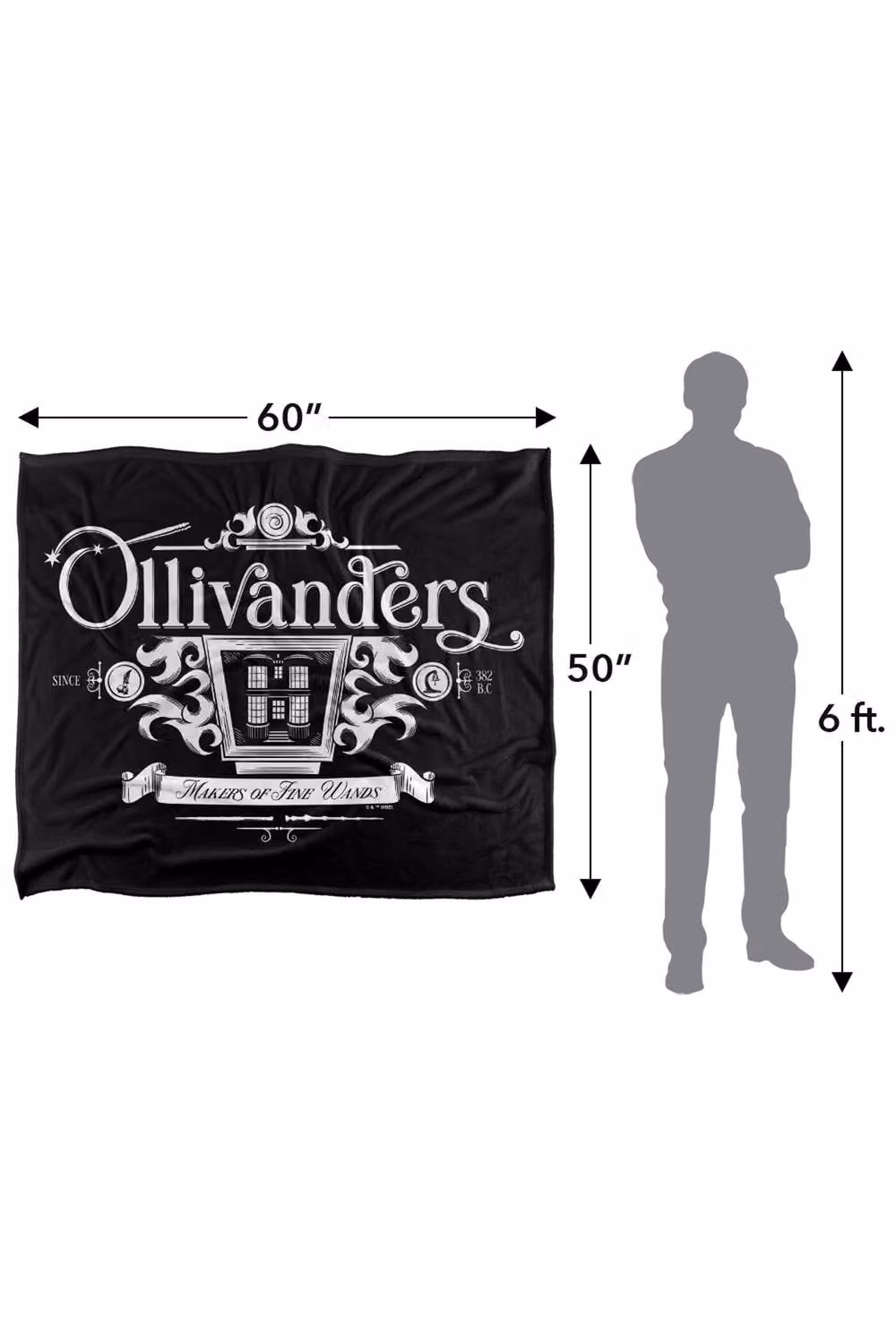 LOGOVISION Harry Potter Olivanders Silky Touch Super Soft Fleece Throw Blanket, Multicolour, W: 152.4 cm x L: 127.0 cm – 8