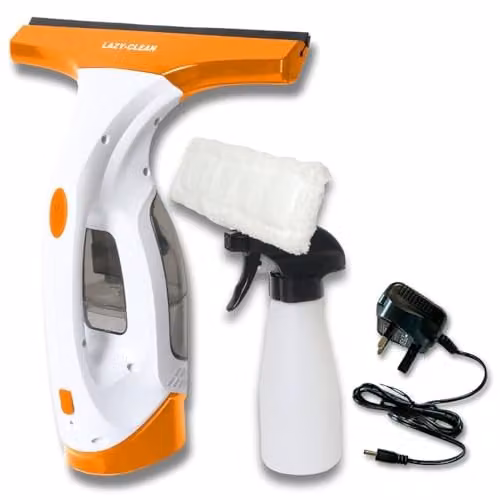 Lazy Tools Lightweight Cordless Window Vac with 280mm Squeegee in White and Orange