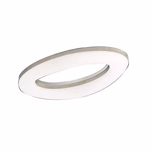 Netlighting Oakley LED Flush Ceiling Light, 40W, 3200lm, 3000K Warm White, Chrome and Grey