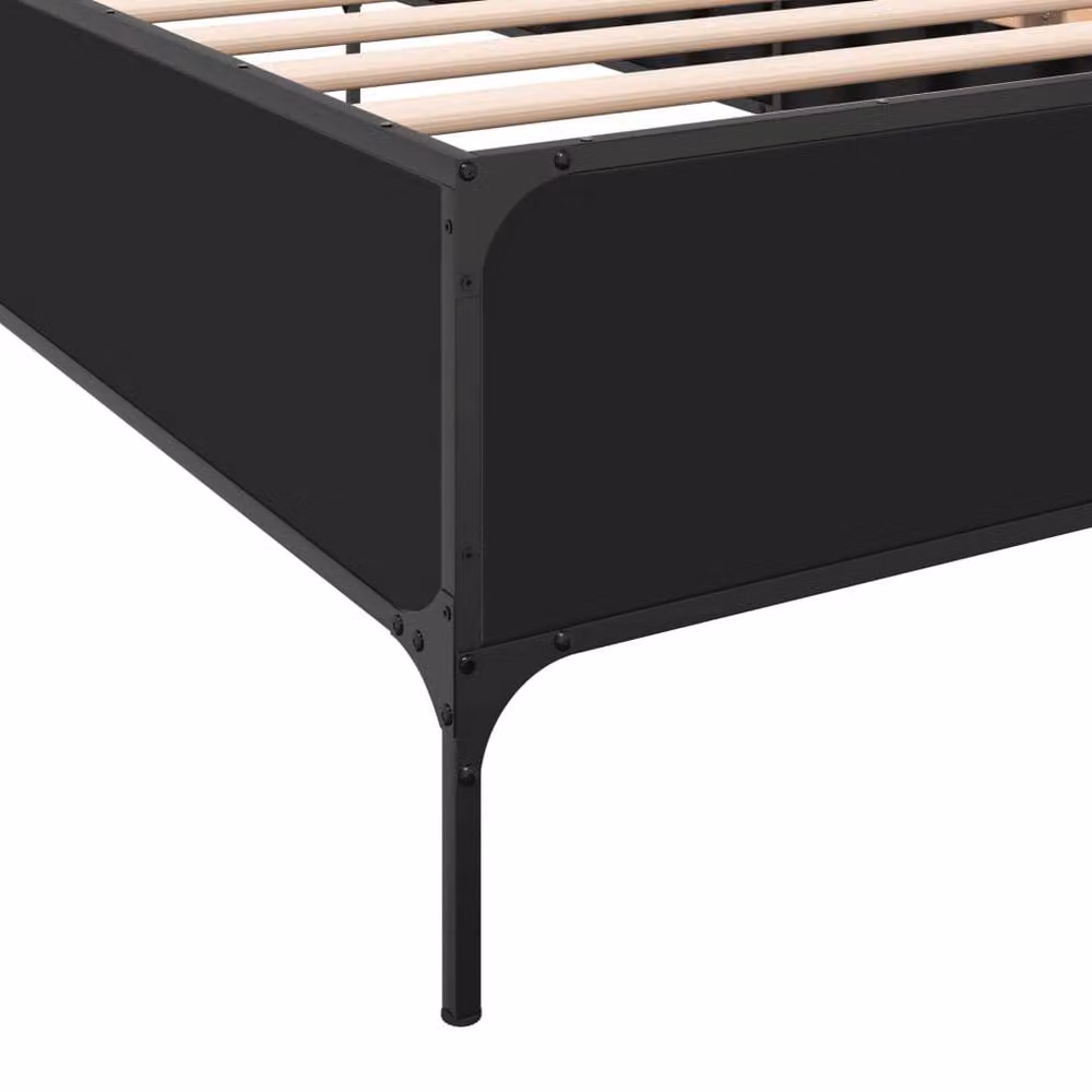 Berkfield Home Small Single Bed Frame in Black, W: 75 cm, L: 190 cm – 4