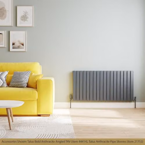 Typhoon Anthracite Flat Tube Horizontal Designer Radiator in Grey, W: 122.4 cm, H: 60 cm – 3