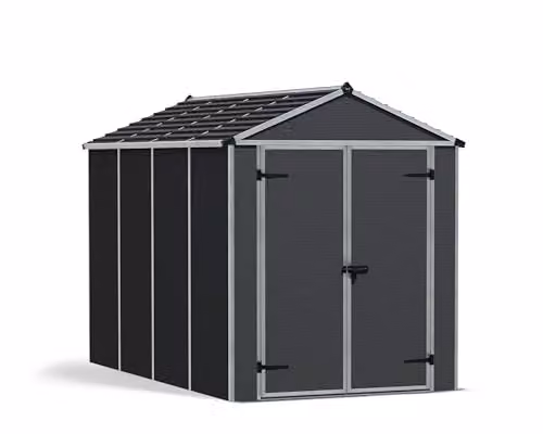 Palram Canopia Rubicon Gable Shed in Grey with Polycarbonate Panels – 1