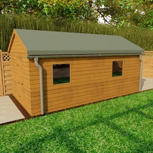 Galeco Galvanised Steel Apex Style Shed Gutter Pack in Grey
