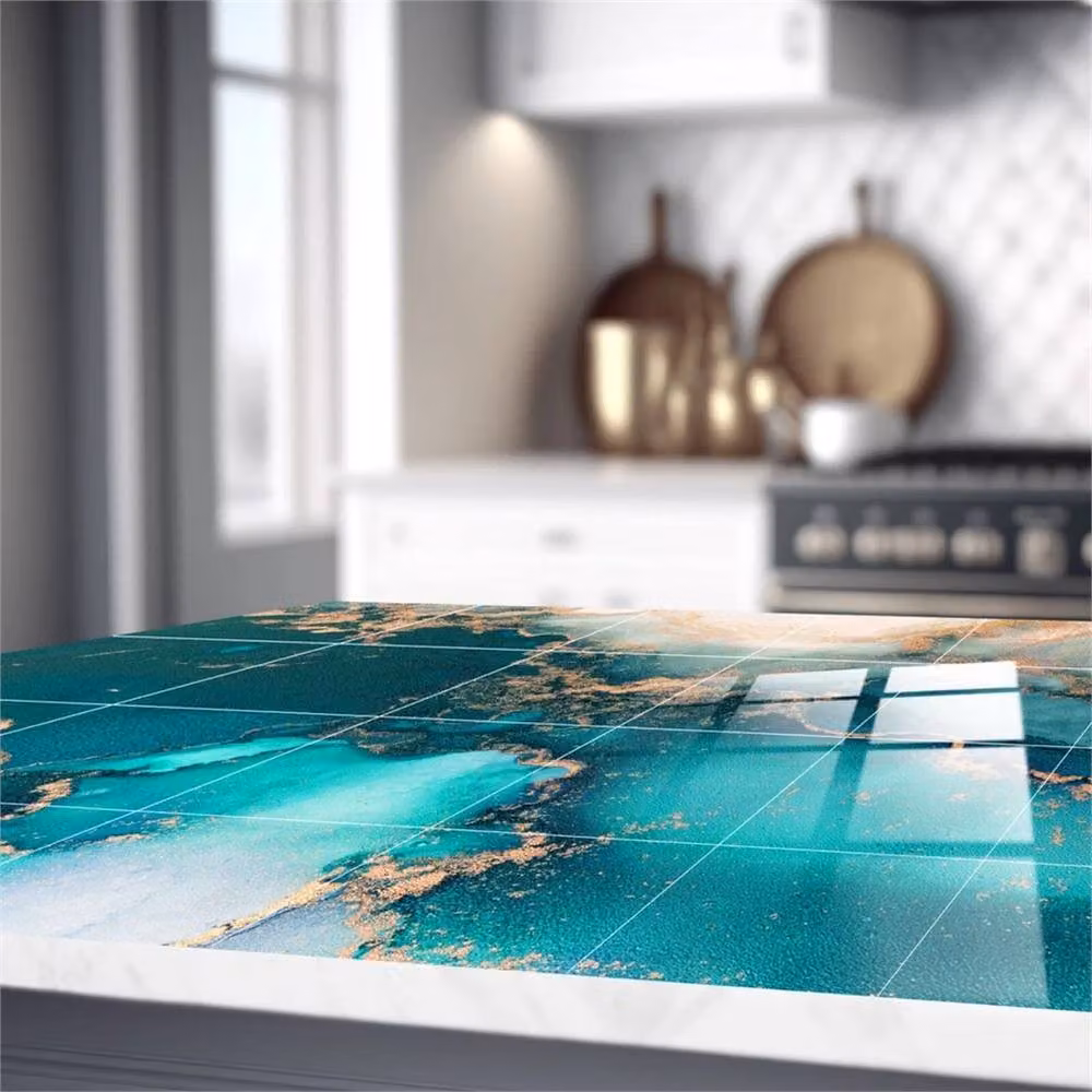 PAWNORA Ocean Blue Marble Tile Stickers, 24 Pack – 5