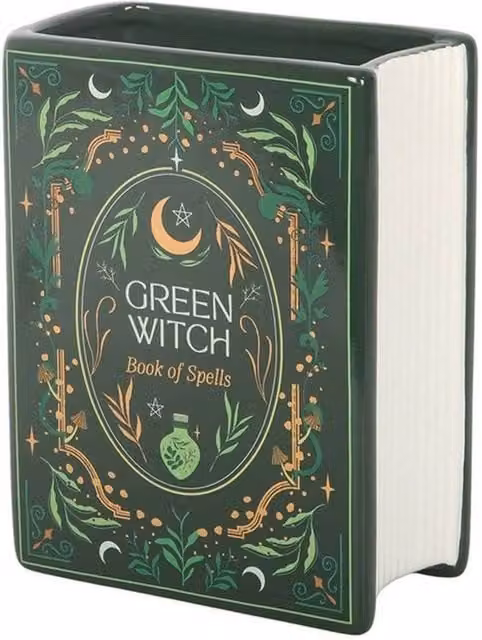 Something Different Green Witch Ceramic Book Vase