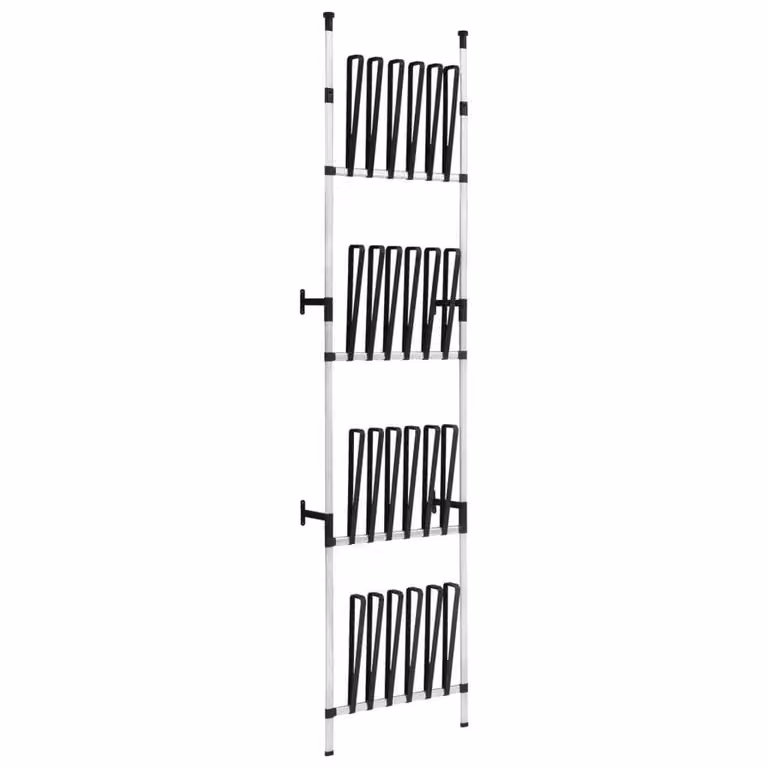Berkfield Home Telescopic Boot Rack with Rods in Silver Aluminium