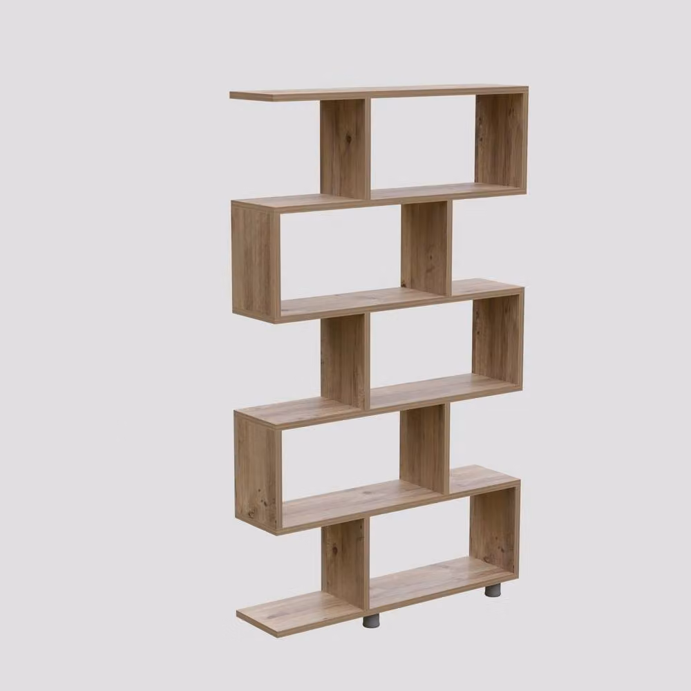 Calicosy ELIF 11-Shelf Wall Mounted Shelving Unit, Brown, W/D/H: 90 x 20 x 156 cm – 4