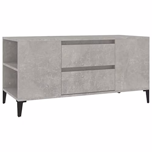 vidaXL Modern Industrial Style TV Cabinet in Concrete Grey, MDF – 1