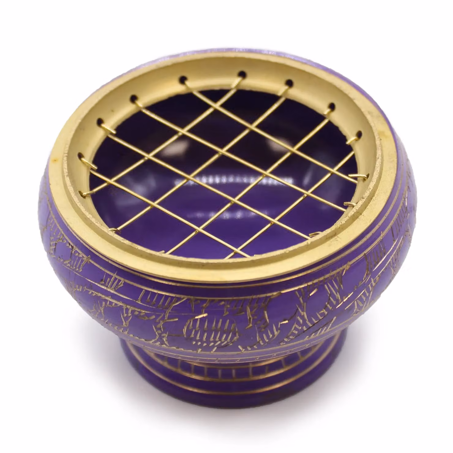 KDMD Chakra Tall Charcoal Incense Jar with Purple and Gold Crown – 2
