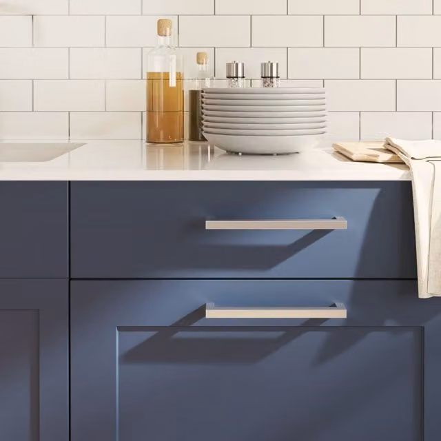 Berkfield Home Brushed Silver Stainless Steel Bar Cabinet Handles, 10 Pack, Length: 192 mm