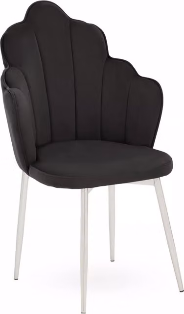Orsina Tian Black Velvet Armchair with Metal Frame – 2