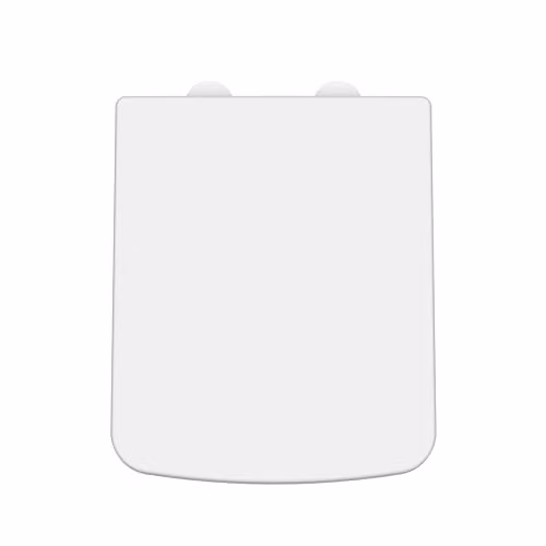 nuie NCH198W Modern Square Soft Close Toilet Seat with White Cover Caps, White, W: 35.8 cm, D: 7.0 cm, H: 43.5 cm