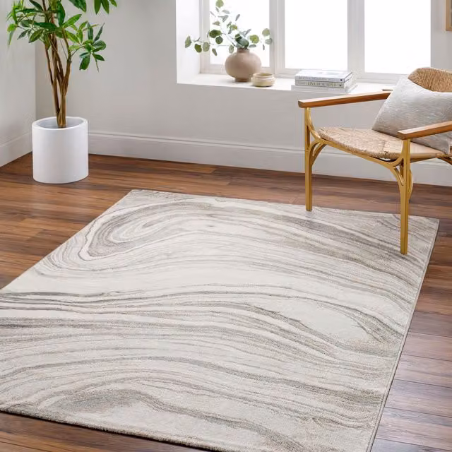 Livabliss Roma Modern Abstract Rug in Grey, Brown and Green, W: 160 cm, D: 215 cm – 1
