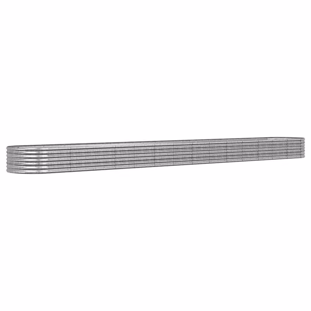 Berkfield Home Garden Raised Steel Bed in Silver, W: 620 cm, D: 80 cm, H: 36 cm – 2