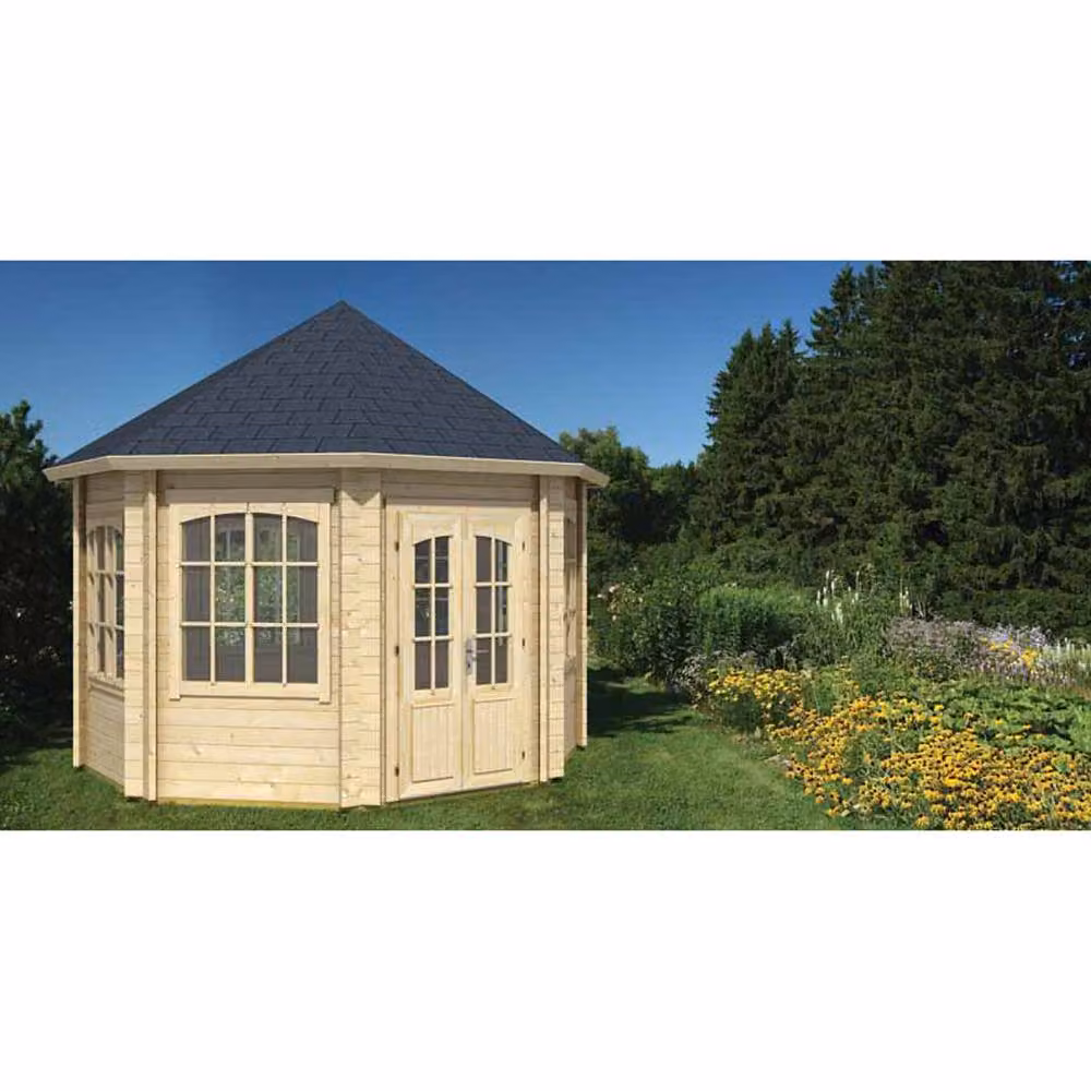 Lasita Maja Ltd Jamaica Log Cabin Garden Room and Home Office in Natural, W: 389.4 cm, D: 389.4 cm, H: 345.4 cm – 3