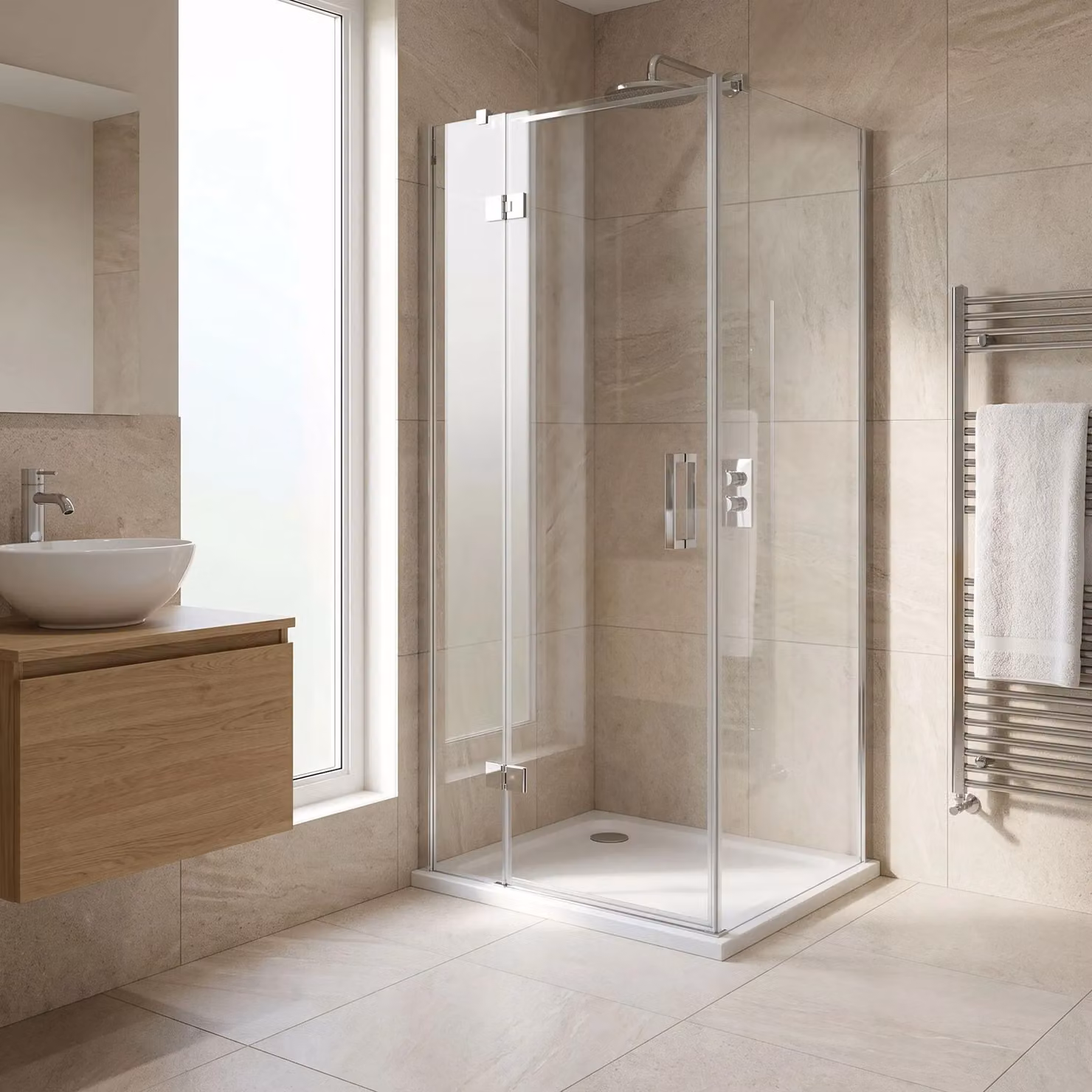 Balterley Premium Slip Resistant Square Shower Tray, White, 800 mm – 3
