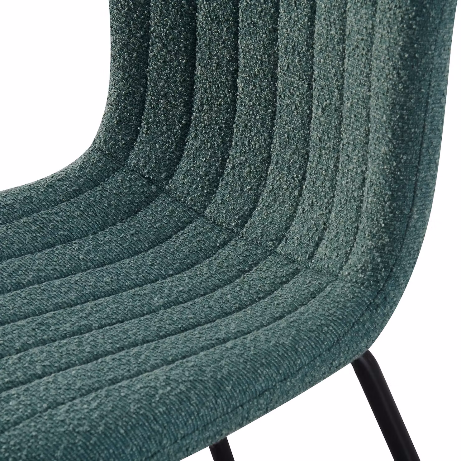 MCC Direct Bella Luxe Set of 4 Green Teddy Faux Fur Dining Chairs with Metal Legs – 3