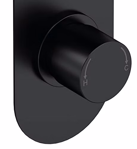 nuie Arvan Modern Bathroom Concealed Round Twin Thermostatic Shower Valve, Matt Black, Diameter: 21.5 cm – 3