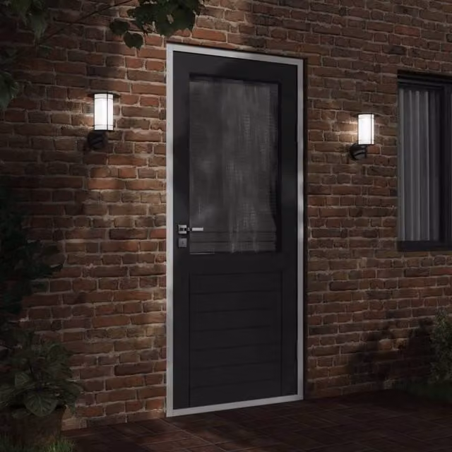 Berkfield Home Black Stainless Steel Outdoor Wall Lights, Pack of 2 – 1