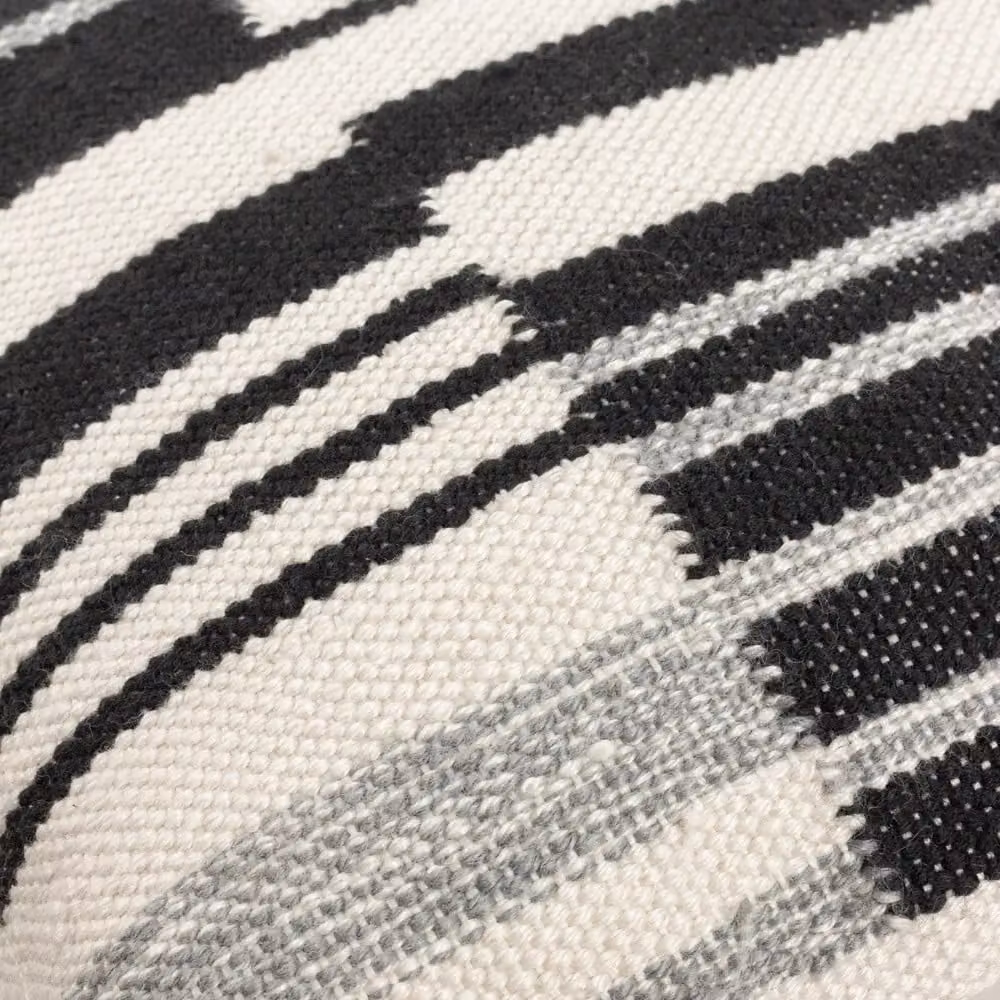 HOEM Torode Black Striped Woven Cotton Square Cushion, W/D/H: 45 x 45 x 45 cm – 4