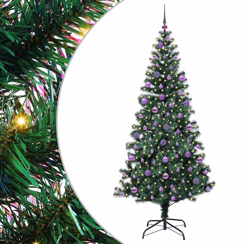Berkfield Home Elegant Pre-lit Artificial Christmas Tree, Green, Height: 210 cm – 2