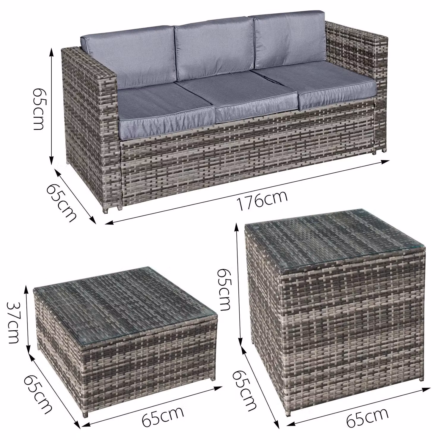 Oseasons Malta 6 Seater Rattan Corner Garden Set in Walnut Grey and Brown with Coffee Table and Cushions – 5