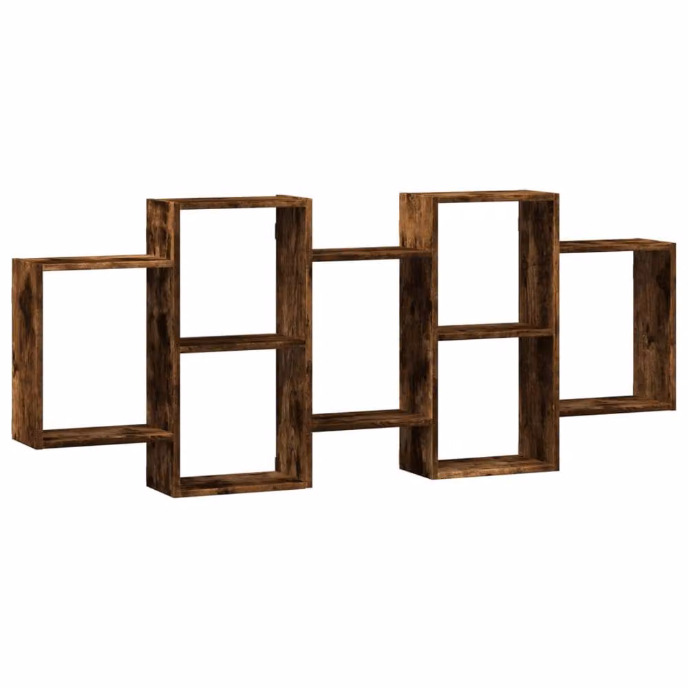 Berkfield Home Wall Mounted Smoked Oak Shelf, Brown, W: 159 cm, D: 18 cm, H: 65 cm – 2