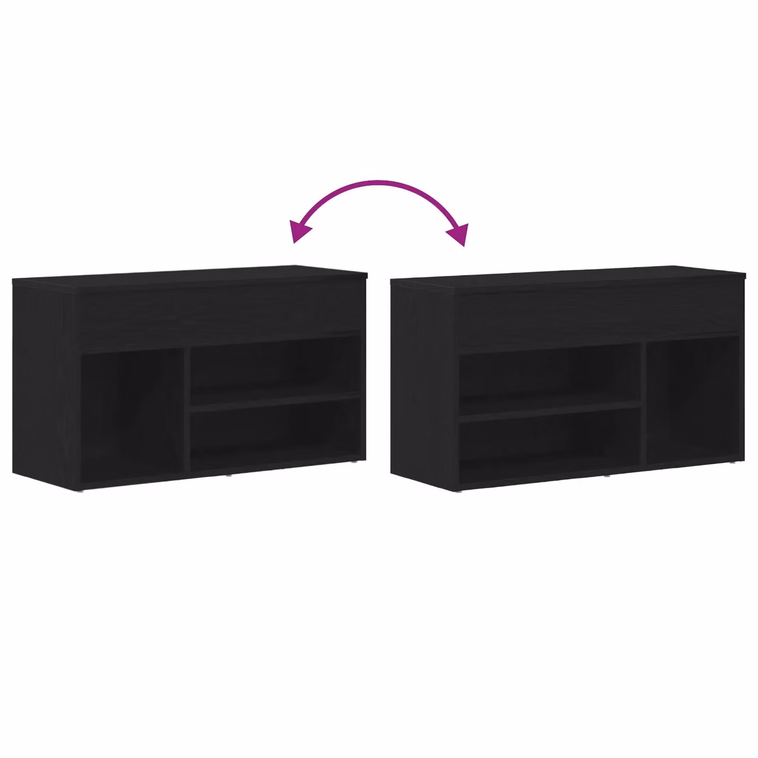 Berkfield Home Black Oak Hall Bench and Shoe Rack, W/D/H: 60 x 30 x 45 cm – 5