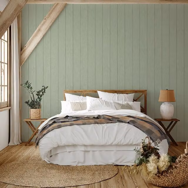 Belgravia Decor Botanical Beaded Wood in Sage Green