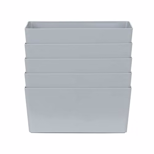 Wham Studio Rectangular Plastic Storage Baskets with Handles, 3.9L, Grey – 1