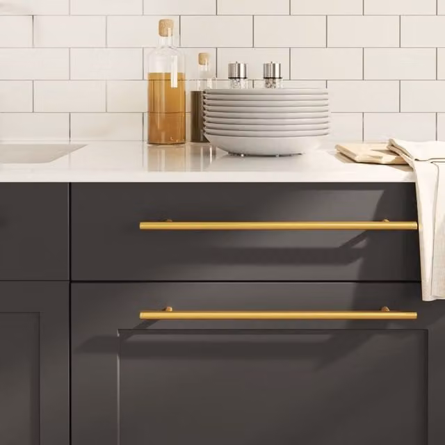 Berkfield Home Gold Stainless Steel Bar Cabinet Handles, 10 Pack, Length: 32 cm – 1