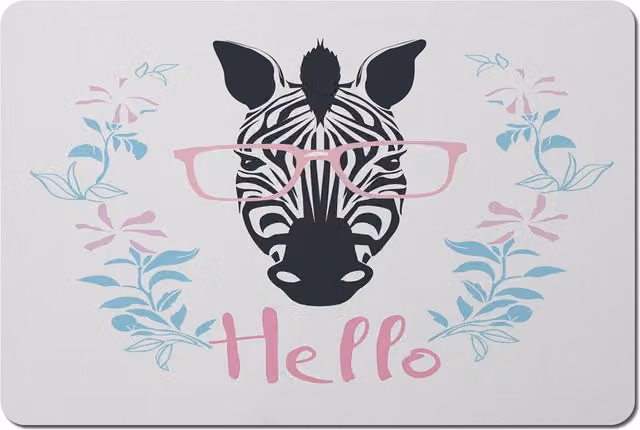 Hello Zebra Modern Graphic Placemat - Pink