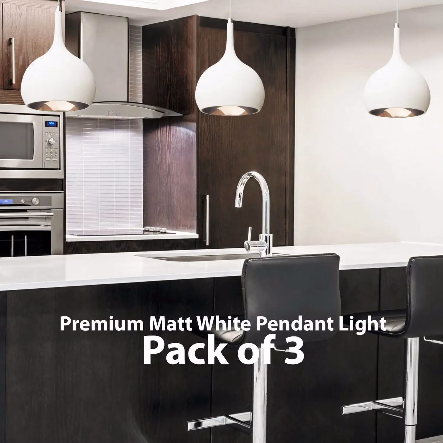 Loops LED Hanging Ceiling Pendant Light in Matt White and Copper – 2