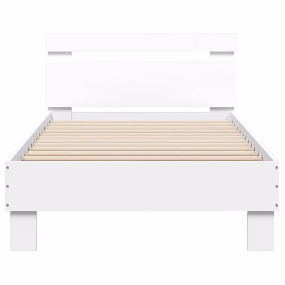 Berkfield Home Single Bed Frame with Headboard and Under-Bed LED Lighting, White, W/D/H: 90 x 190 cm – 2
