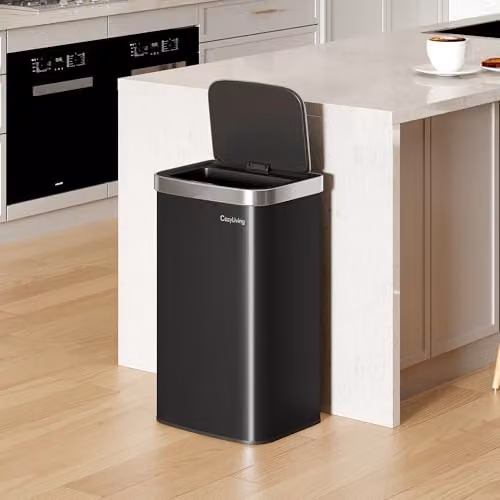 CozyLiving Automatic Motion Sensor Kitchen Bin with Soft Close Lid, Black, W/D/H: 39.0 x 65.5 x 29.5 cm – 4