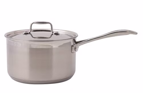 Swift Stainless Steel Uncoated Saucepan with Lid, Silver, Diameter: 22 cm – 1