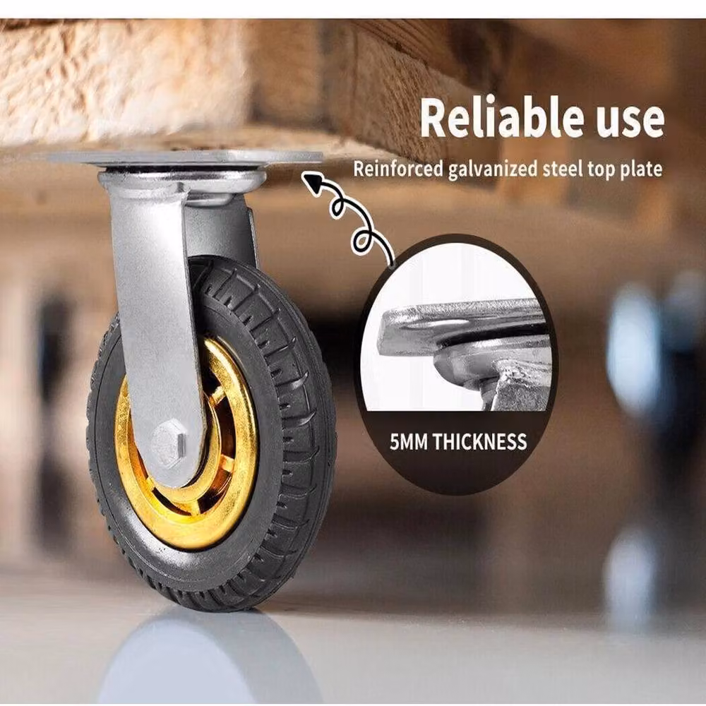KORVIXA 4 Pack Heavy Duty 6 Inch Swivel Castor Wheels in Black – 3