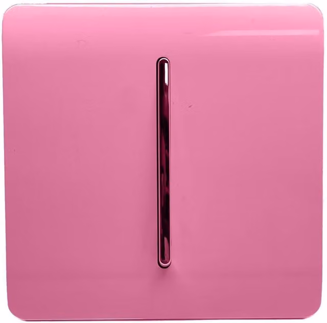 Trendi Switch 10 Amp Triple Pole Fan Isolator Switch with Chrome Rocker in Candy Pink