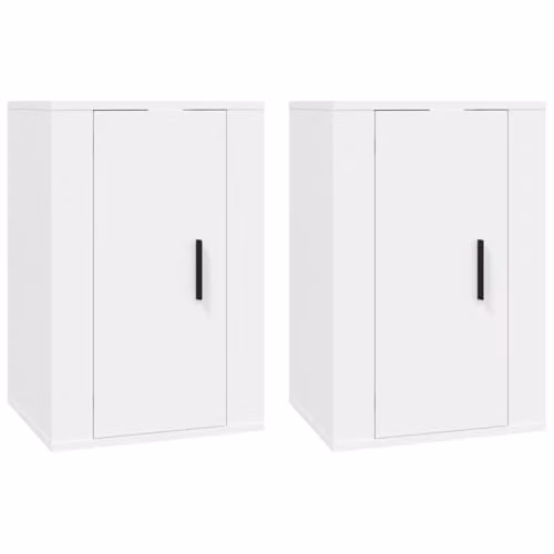 vidaXL 2 Piece White Wall-mounted TV Cabinet Set W/D/H: 40 x 34.5 x 60 cm